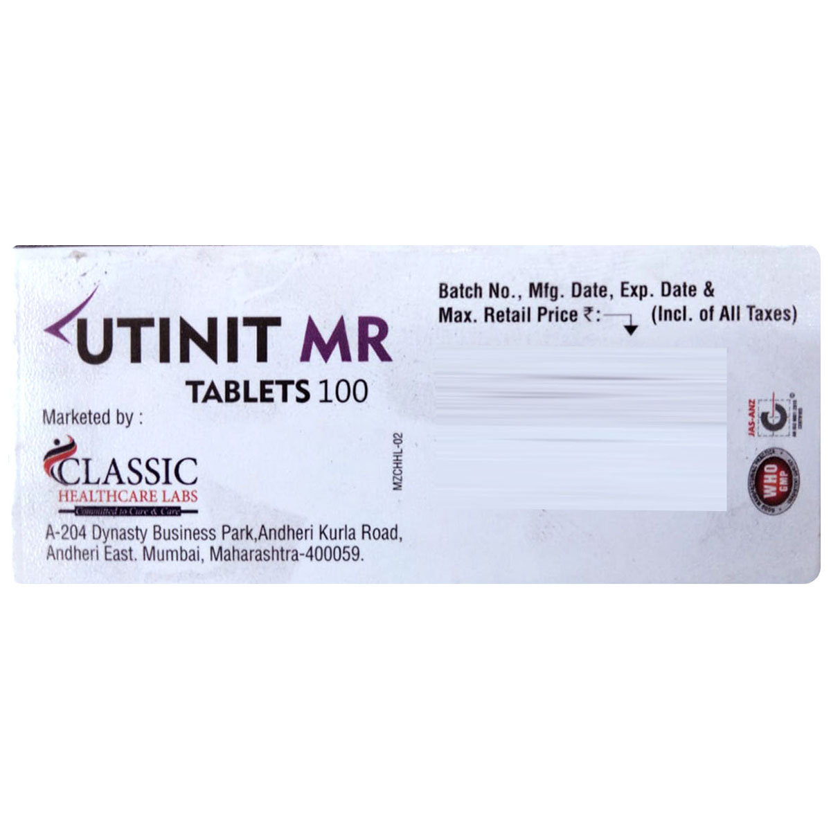 Utinit MR 100 Tablet 10's, Pack of 10 TABLETS Utinit MR 100 Tablet 10's, Pack of 10 TABLETS