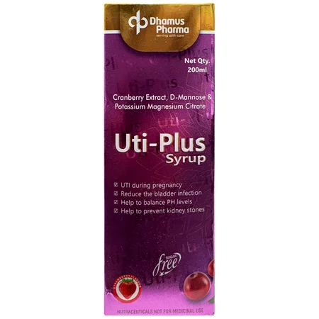 UTI-Plus Sugar Free Strawberry Flavour Syrup 200 ml