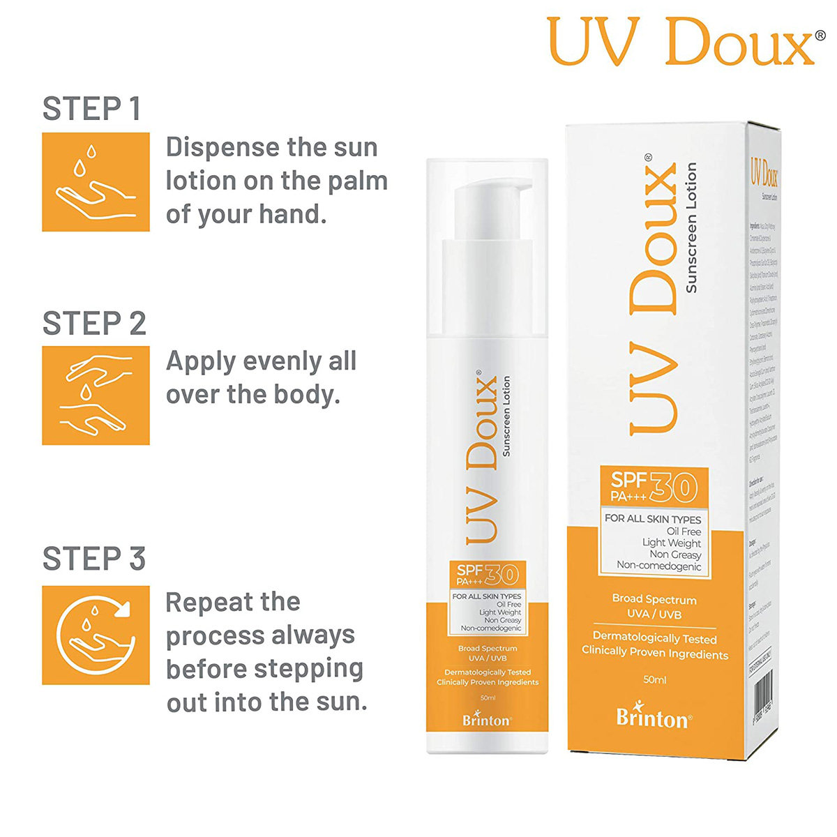 UV Doux SPF30 Sunscreen Lotion 50 ml, Pack of 1 UV Doux SPF30 Sunscreen Lotion 50 ml, Pack of 1
