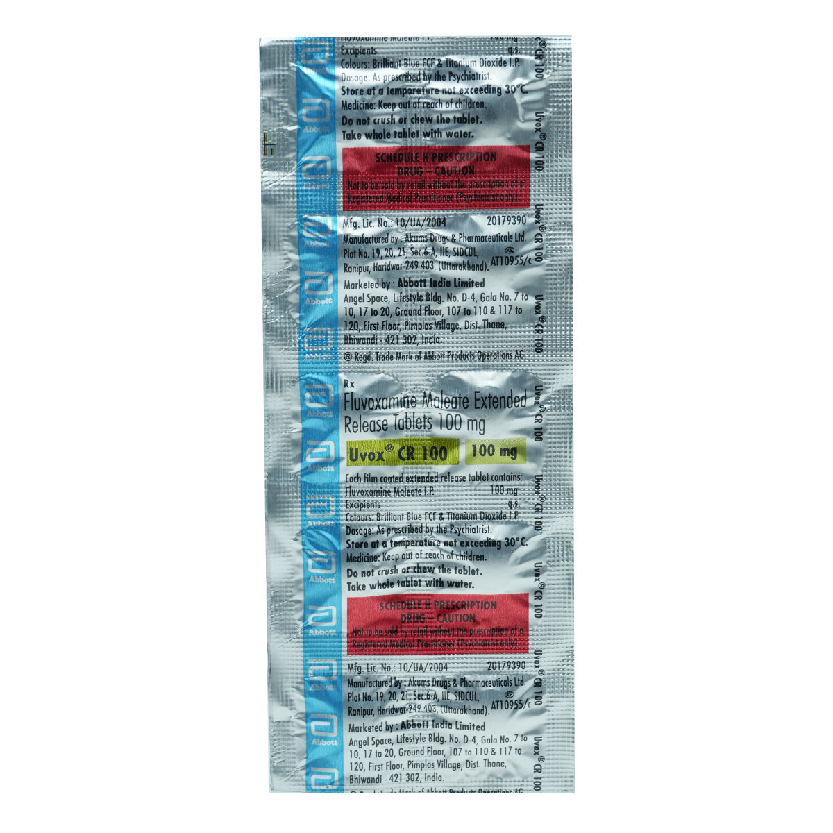 Uvox CR 100 mg Tablet 10's, Pack of 10 TabletS Uvox CR 100 mg Tablet 10's, Pack of 10 TabletS