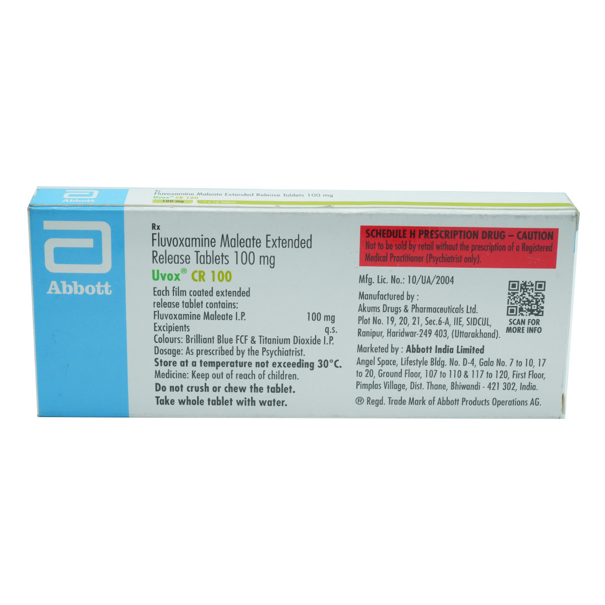 Uvox CR 100 mg Tablet 10's, Pack of 10 TabletS Uvox CR 100 mg Tablet 10's, Pack of 10 TabletS