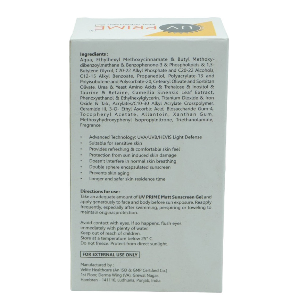 UV Prime SPF50 Matt Sunscreen Gel 50 gm, Pack of 1 UV Prime SPF50 Matt Sunscreen Gel 50 gm, Pack of 1