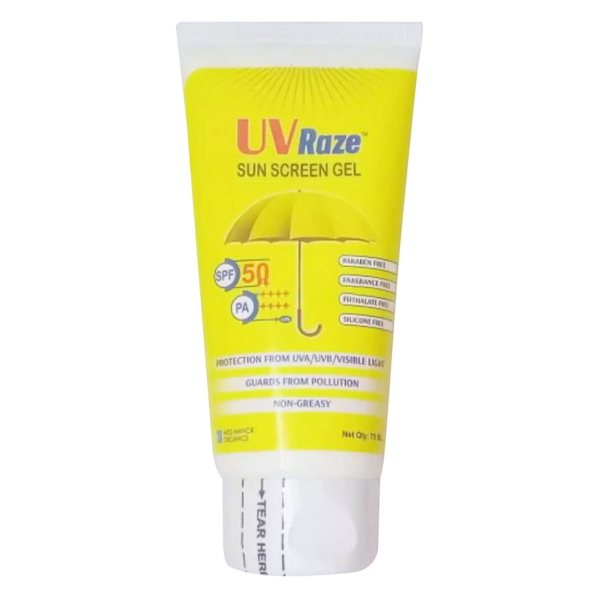 Uv Raze Spf 50+ Pa++++ Sunscreen Gel 75 ml, Pack of 1 