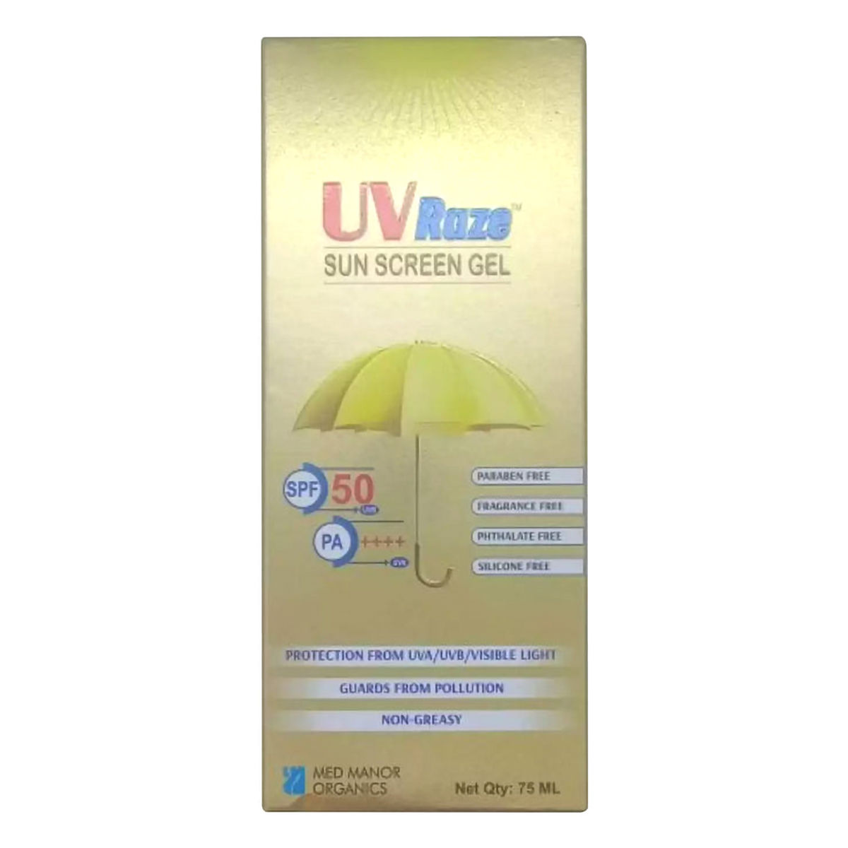 Uv Raze Spf 50+ Pa++++ Sunscreen Gel 75 ml, Pack of 1 