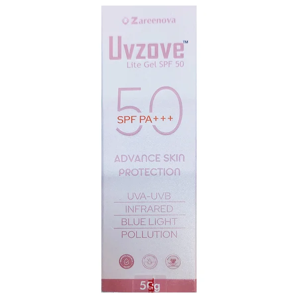 Uvzove Lite SPF50 PA+++ Skin Protection Gel, 50 gm