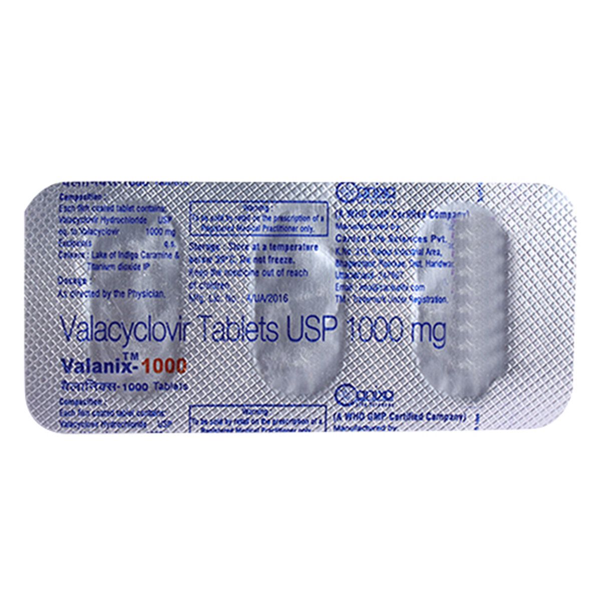 Valanix-1000mg Tablet 3's, Pack of 3 TabletS Valanix-1000mg Tablet 3's, Pack of 3 TabletS