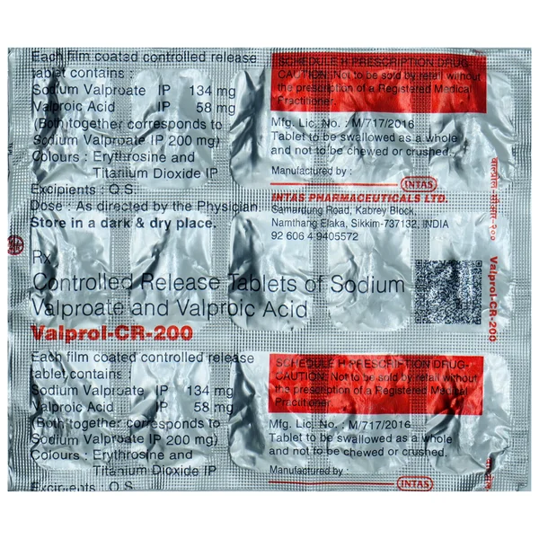 Valprol CR 200 Tablet 15's, Pack of 15 TABLETS
