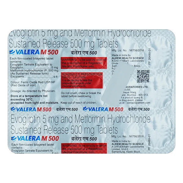 Valera M 500 Tablet 15's, Pack of 15 TABLETS