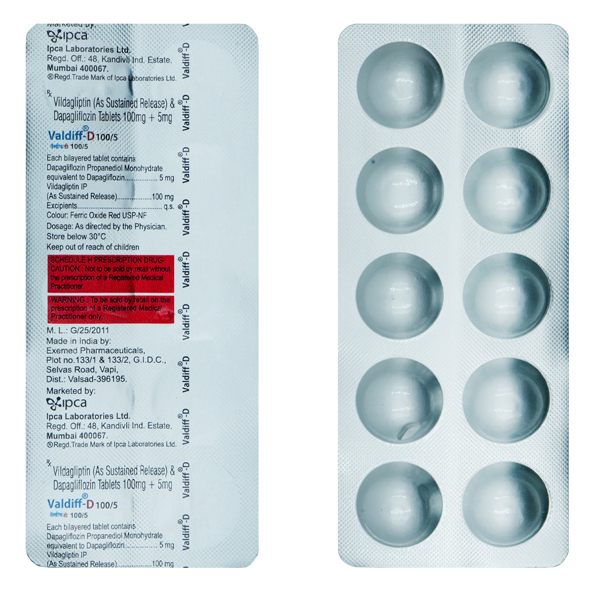 Valdiff-D 100 mg/5 mg Tablet 10's, Pack of 10 Valdiff-D 100 mg/5 mg Tablet 10's, Pack of 10