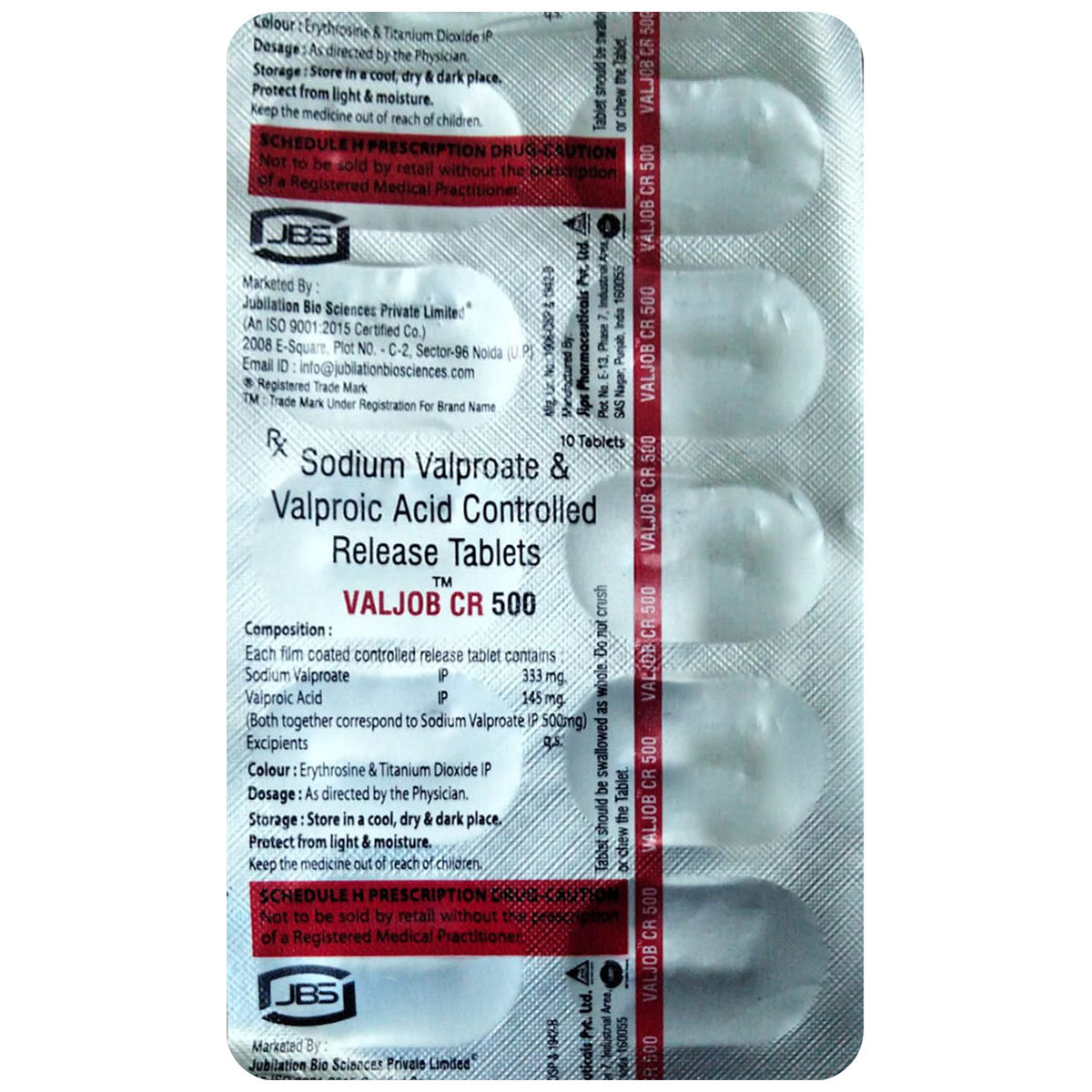 Valjob CR 500 Tablet 10's, Pack of 10 TABLETS Valjob CR 500 Tablet 10's, Pack of 10 TABLETS