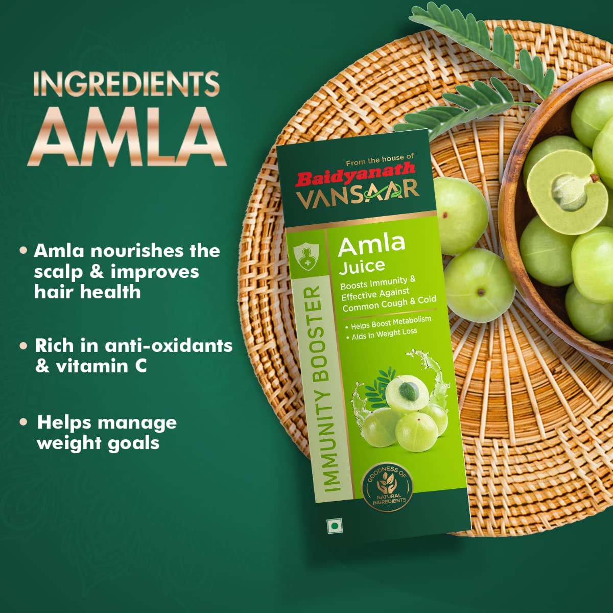 Baidyanath Vansaar Amla Juice, 1000 ml, Pack of 1 Baidyanath Vansaar Amla Juice, 1000 ml, Pack of 1