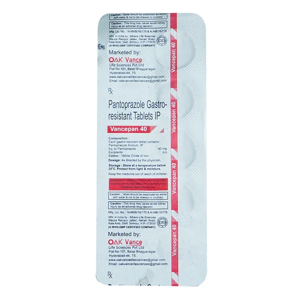 Vancepan 40 Tablet 10's, Pack of 10 TabletS