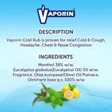 Vaporin Cold Rub Balm, 10 ml, Pack of 1