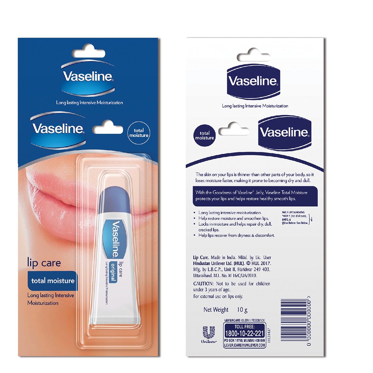 Vaseline Total Moisture Lip Care 10 gm | Long lasting Intensive Moisturization | Repair Dry, dull & Cracked Lips, Pack of 1 Vaseline Total Moisture Lip Care 10 gm | Long lasting Intensive Moisturization | Repair Dry, dull & Cracked Lips, Pack of 1