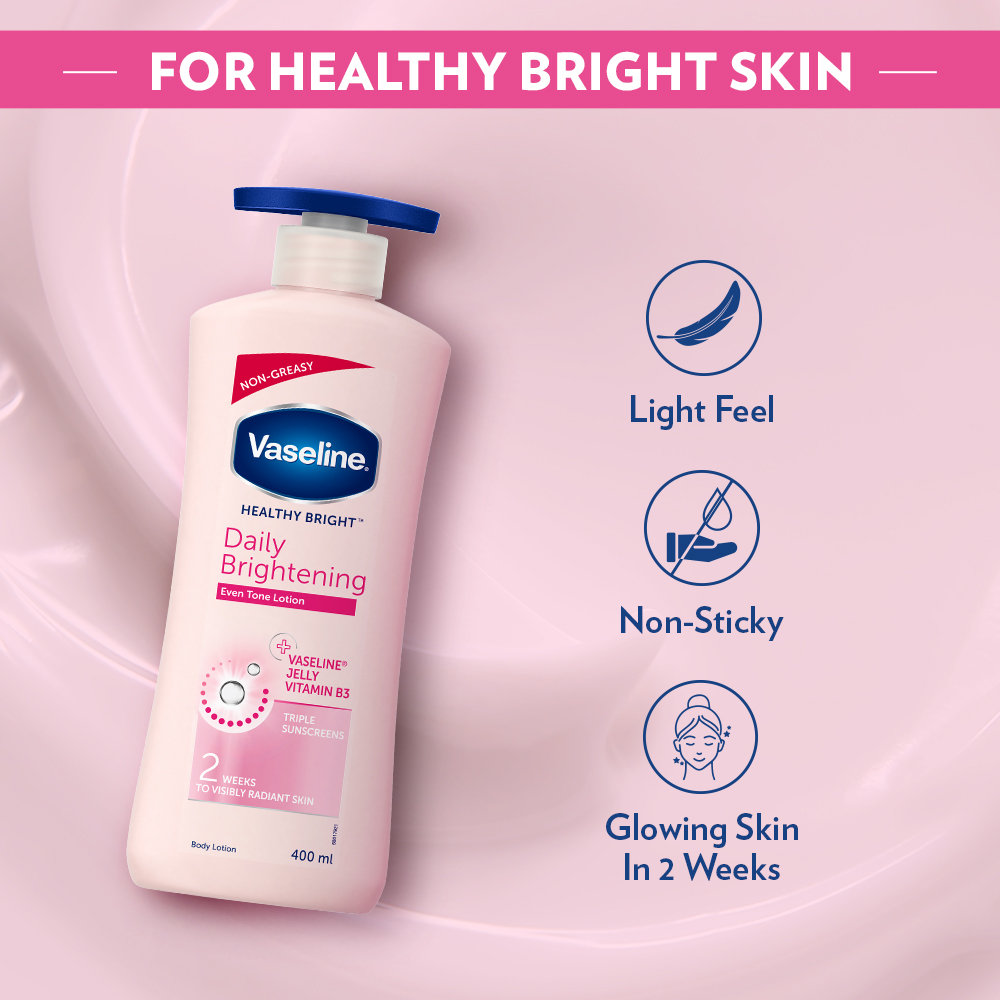 Vaseline Healthy Bright Daily Brightening Body Lotion, 400 ml, Pack of 1 Vaseline Healthy Bright Daily Brightening Body Lotion, 400 ml, Pack of 1