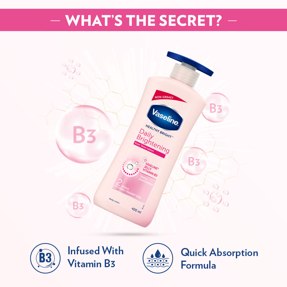 Vaseline Healthy Bright Daily Brightening Body Lotion, 400 ml, Pack of 1 