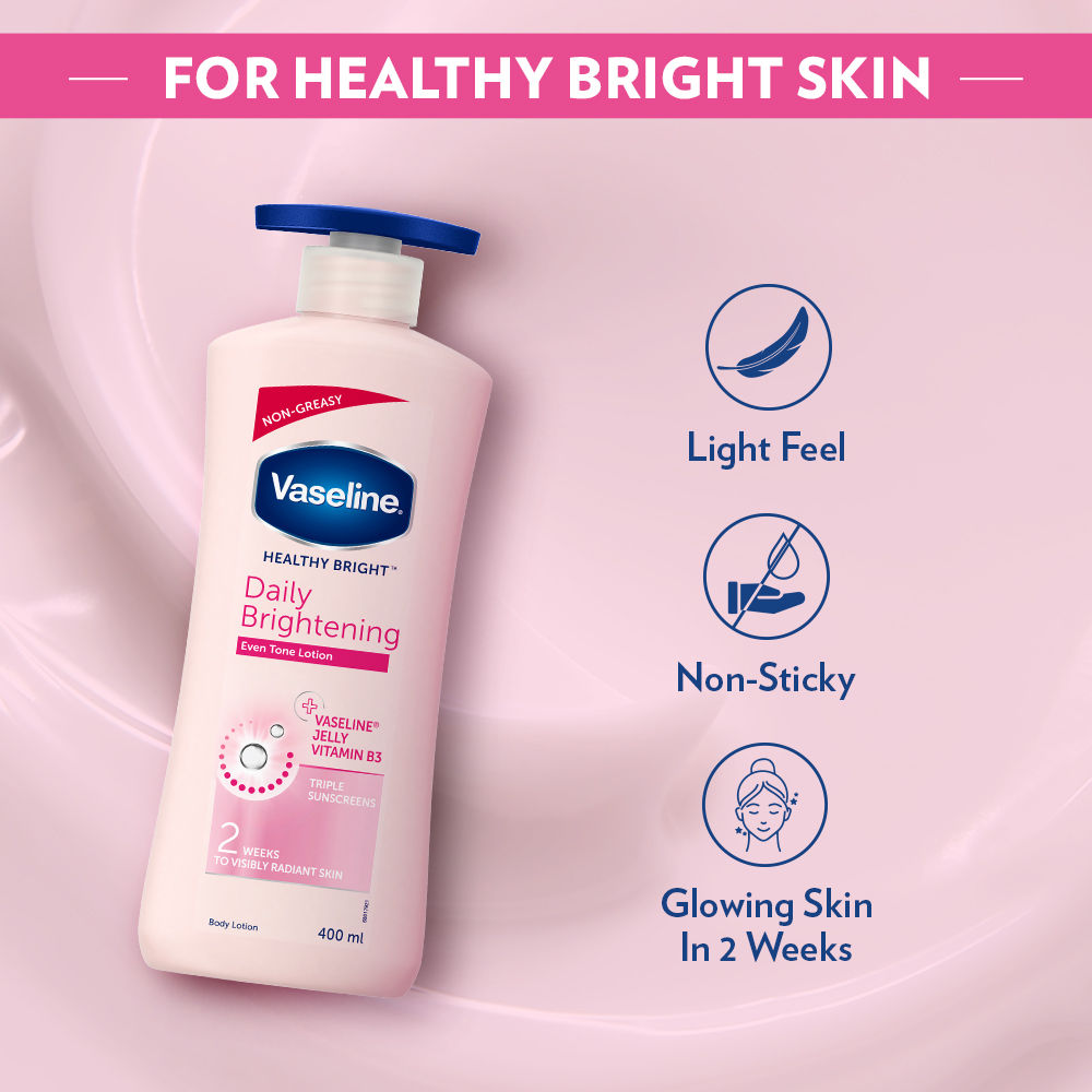 Vaseline Healthy Bright Daily Brightening Body Lotion, 400 ml, Pack of 1 