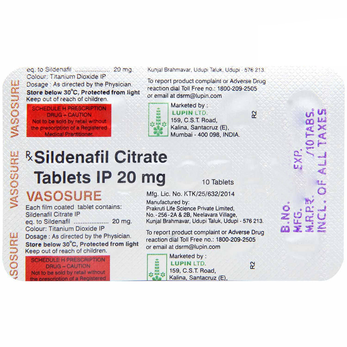 Vasosure Tablet 10's, Pack of 10 TABLETS Vasosure Tablet 10's, Pack of 10 TABLETS