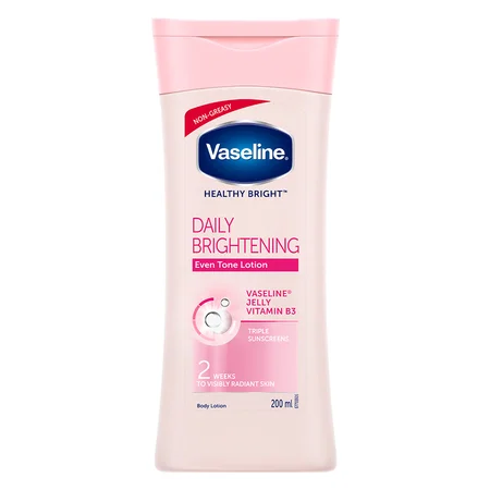 Vaseline Healthy Bright Daily Brightening Body Lotion 200 ml | With Vitamin B3 & Triple Sunscreens | Gives Radiant Looking Skin In 2 Weeks | Light & Non Greasy Formula