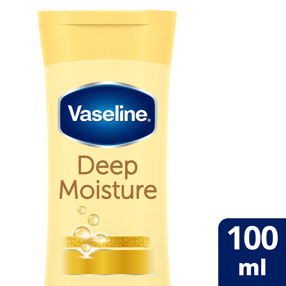 Vaseline Intensive Care Deep Moisture Body Lotion 100 ml | Long Lasting Moisturization Upto 48 Hrs | Non Greasy & Fast Absorbing | For Dry Skin, Pack of 1 Vaseline Intensive Care Deep Moisture Body Lotion 100 ml | Long Lasting Moisturization Upto 48 Hrs | Non Greasy & Fast Absorbing | For Dry Skin, Pack of 1