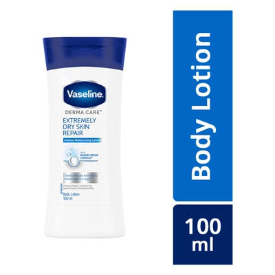 Vaseline Derma Care Intense Moisturizing Body Lotion 100 ml | With Barrier Repair Complex | Repairs &amp; Moisturises Dry Skin In 5 Days | For Extremly Dry Skin &amp; Sensitive Skin, Pack of 1