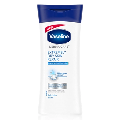 Vaseline Derma Care Intense Moisturizing Body Lotion 200 ml | With Barrier Repair Complex | Repairs &amp; Moisturises Dry Skin In 5 Days | For Extremly Dry Skin &amp; Sensitive Skin, Pack of 1