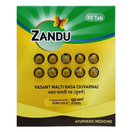 Zandu Vasant Malti Rasa (Suvarna), 10 Tablets