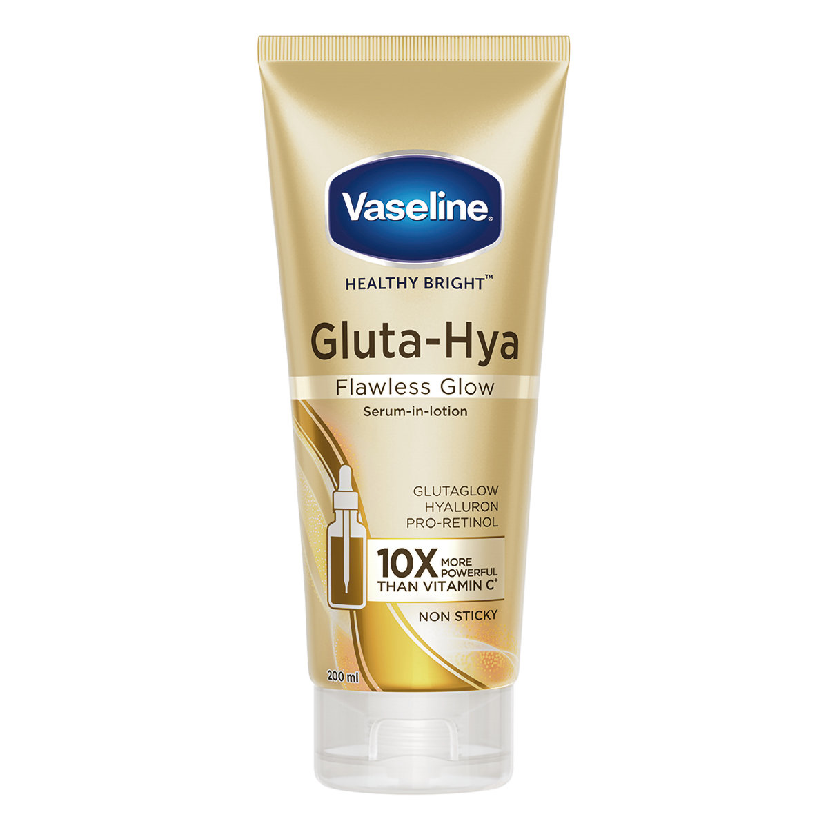 Vaseline Gluta-Hya Flawless Glow Serum-in-Lotion 200 ml | With Glutaglow, Hyaluron & Pro Retinol | Gives Even Toned & Brighter Skin From Ist Use| Non Sticky, Pack of 1 Vaseline Gluta-Hya Flawless Glow Serum-in-Lotion 200 ml | With Glutaglow, Hyaluron & Pro Retinol | Gives Even Toned & Brighter Skin From Ist Use| Non Sticky, Pack of 1