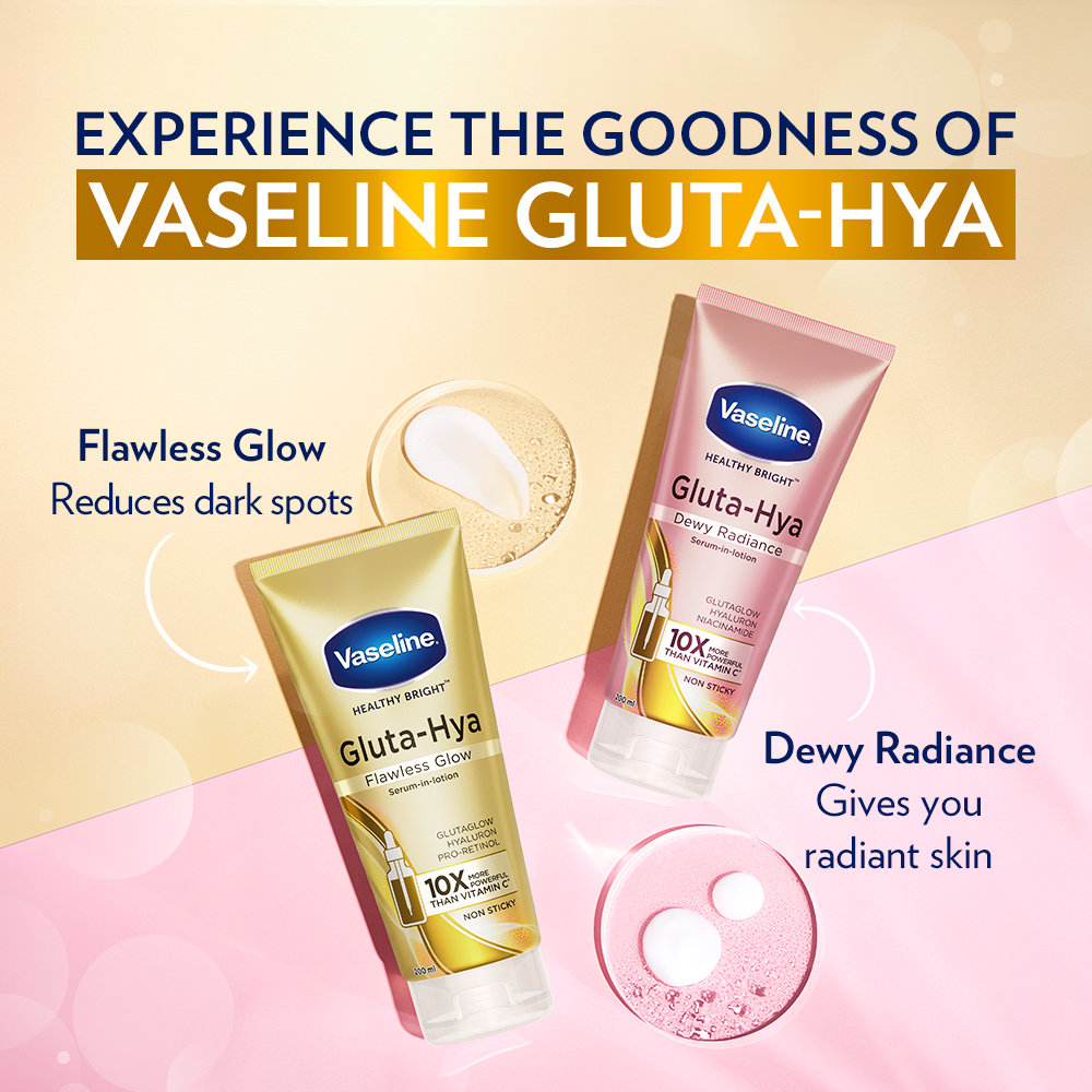 Vaseline Gluta-Hya Flawless Glow Serum-in-Lotion 200 ml | With Glutaglow, Hyaluron & Pro Retinol | Gives Even Toned & Brighter Skin From Ist Use| Non Sticky, Pack of 1 Vaseline Gluta-Hya Flawless Glow Serum-in-Lotion 200 ml | With Glutaglow, Hyaluron & Pro Retinol | Gives Even Toned & Brighter Skin From Ist Use| Non Sticky, Pack of 1