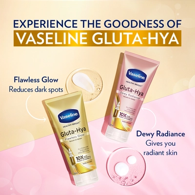 Vaseline Gluta-Hya Flawless Glow Serum-in-Lotion 200 ml | With Glutaglow, Hyaluron &amp; Pro Retinol | Gives Even Toned &amp; Brighter Skin From Ist Use| Non Sticky, Pack of 1