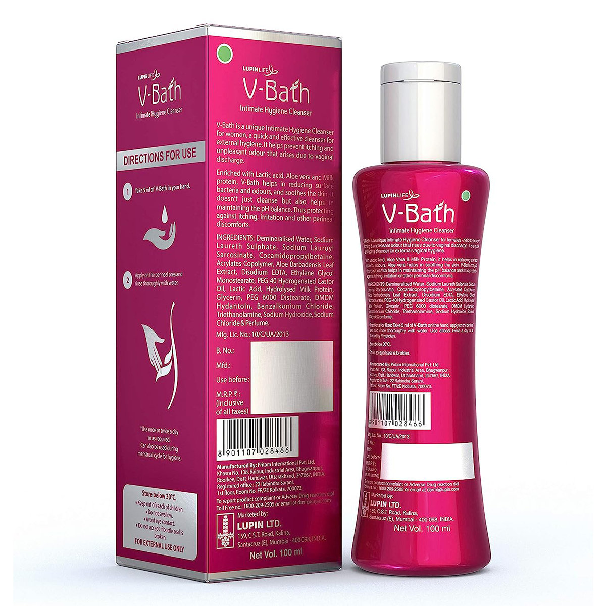 V-Bath Ph 3.5 Intimate Cleanser 100Ml, Pack of 1 Gel V-Bath Ph 3.5 Intimate Cleanser 100Ml, Pack of 1 Gel