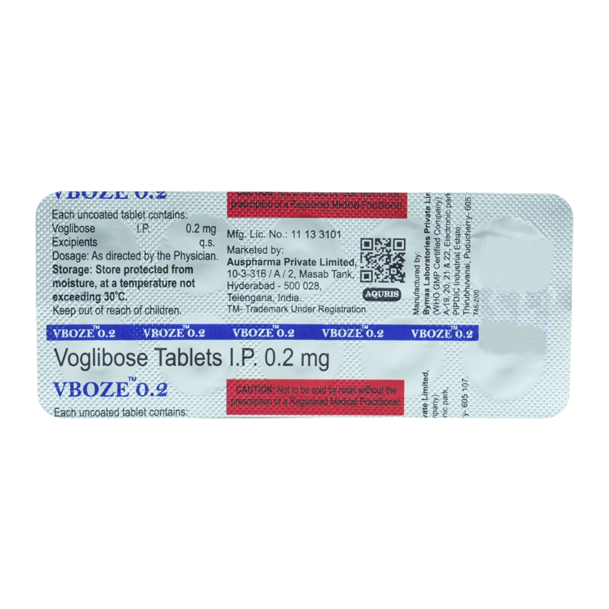 Vboze 0.2 Tablet 10's, Pack of 10 TabletS Vboze 0.2 Tablet 10's, Pack of 10 TabletS