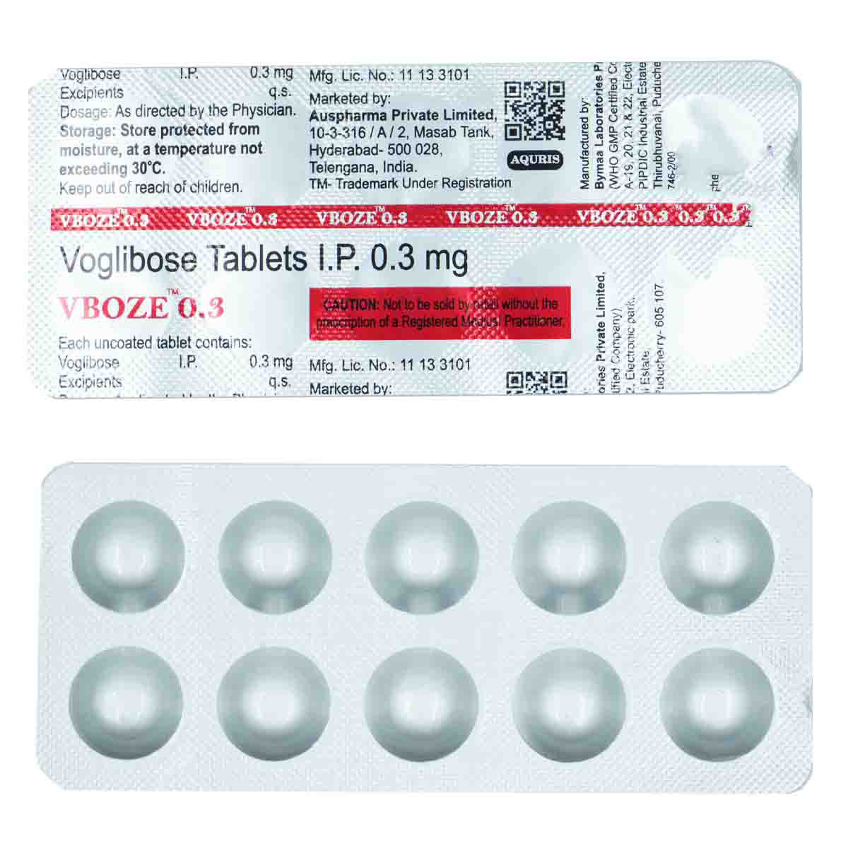 Vboze 0.3 Tablet 10's, Pack of 10 TabletS Vboze 0.3 Tablet 10's, Pack of 10 TabletS
