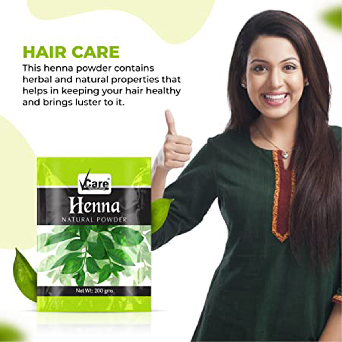 Vcare Henna Natural Powder, 200 gm Price, Uses, Side Effects