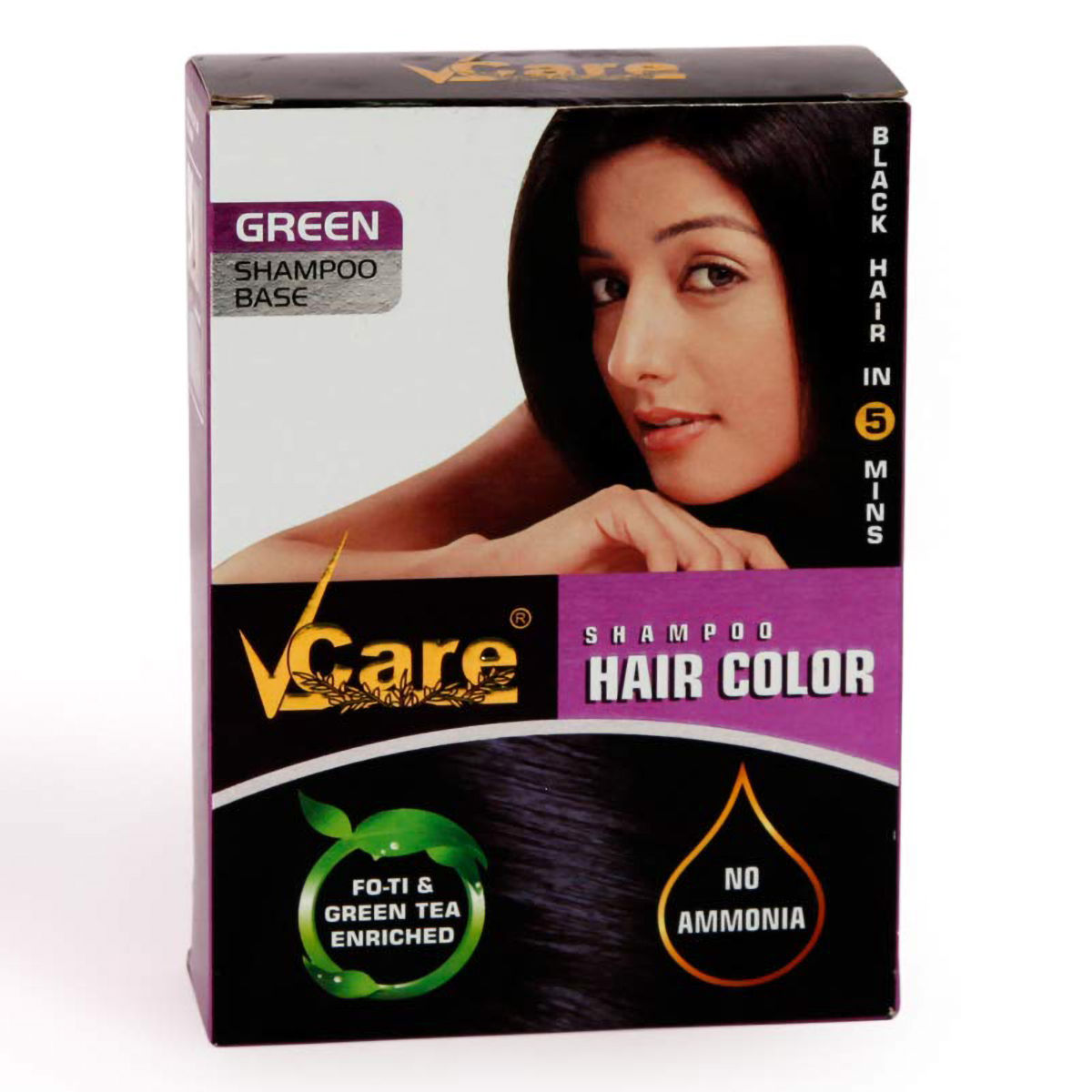 Buy Vcare Shampoo Based Hair Colour Green, 25 ml Online