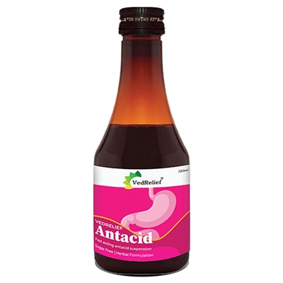 Vedrelief Antacid Sugar Free Suspension, 200 ml, Pack of 1