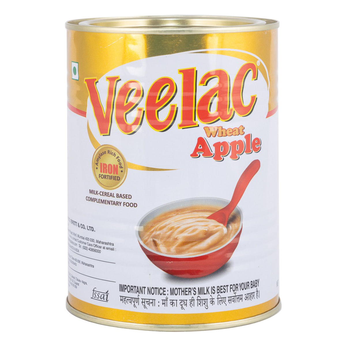 Buy Veelac Wheat Apple Baby Cereal, 500 gm Tin Online
