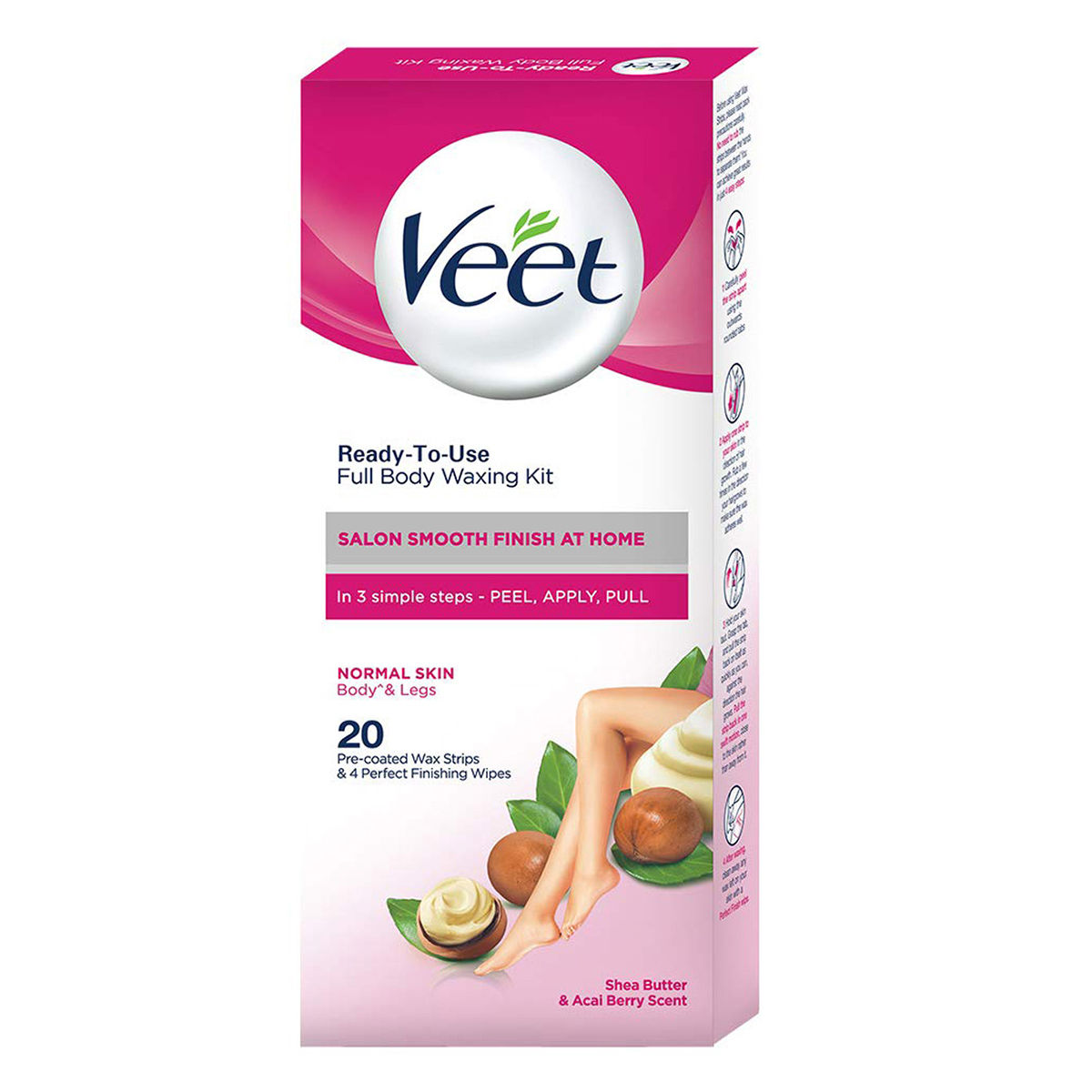 Buy Veet Normal Skin Full Body Waxing Kit, 20 Strips Online