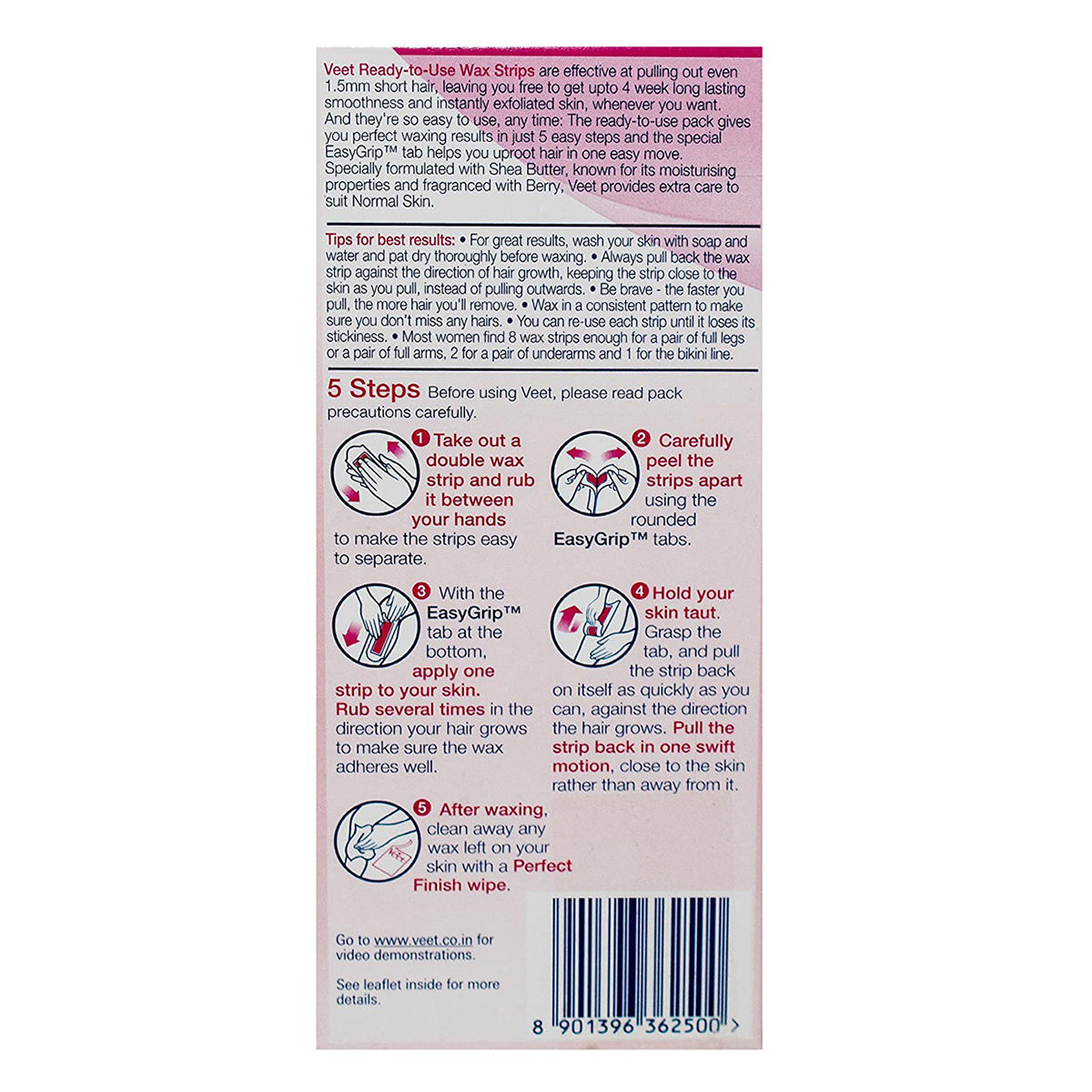 Veet Normal Skin Full Body Waxing Kit, 20 Strips Price, Uses, Side