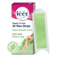 Veet Ready to Use Wax Strips Full Body Waxing Kit for Dry Skin, 20 Count