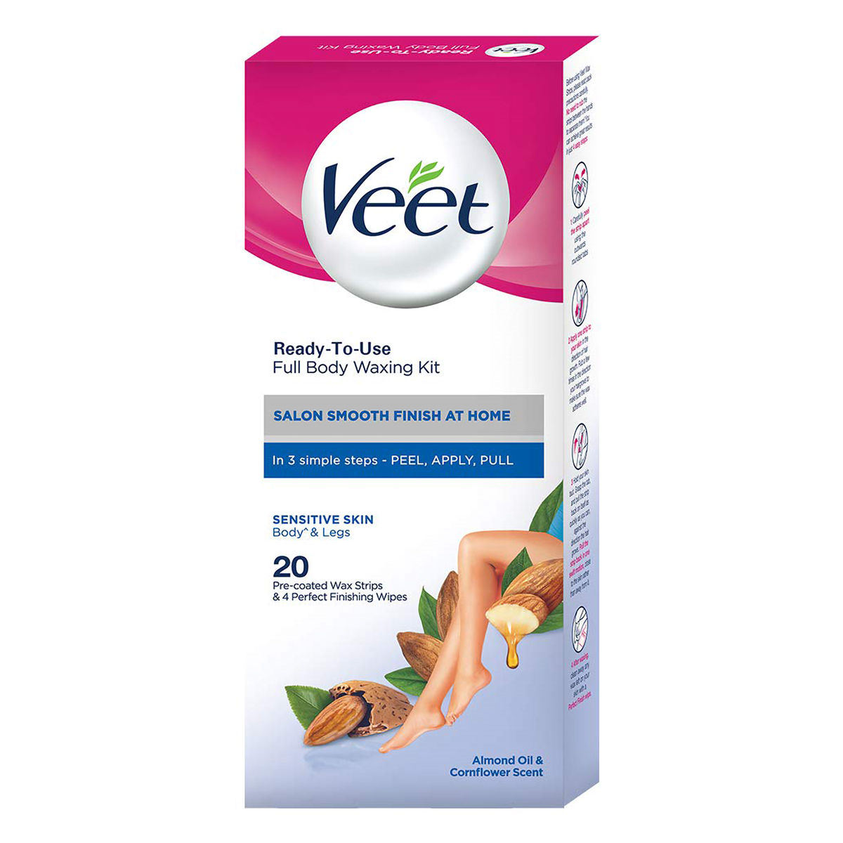 Buy Veet Ready to Use Wax Strips Full Body Waxing Kit for Sensitive Skin, 20 Count Online
