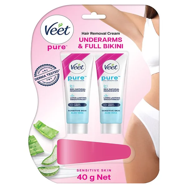 VEET PURE SENSITIVE SKIN HAIR REMOVAL CREAM 40G (2*20G)