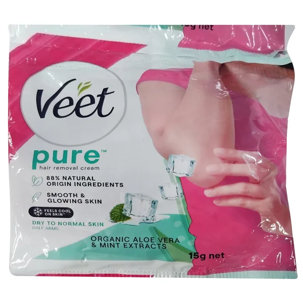 Veet Pure Aloevera & Mint Hair Removal Cream, 15 gm