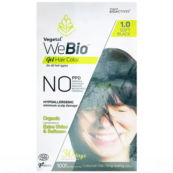 Vegetal 1.0 Soft Black Webio Gel Hair Color, 1 Kit