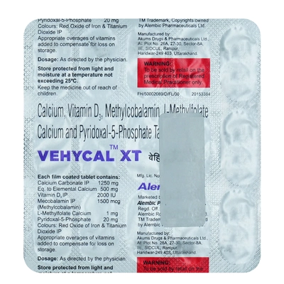 Vehycal XT Tablet 15's, Pack of 15 TABLETS