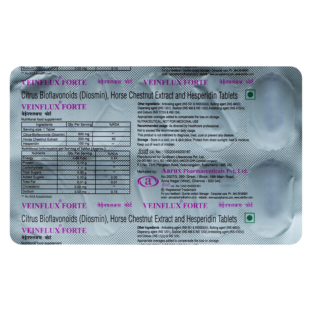 Veinflux Forte Tablet 10's, Pack of 10 Veinflux Forte Tablet 10's, Pack of 10