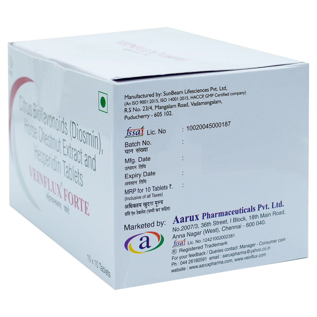 Veinflux Forte Tablet 10's, Pack of 10 Veinflux Forte Tablet 10's, Pack of 10