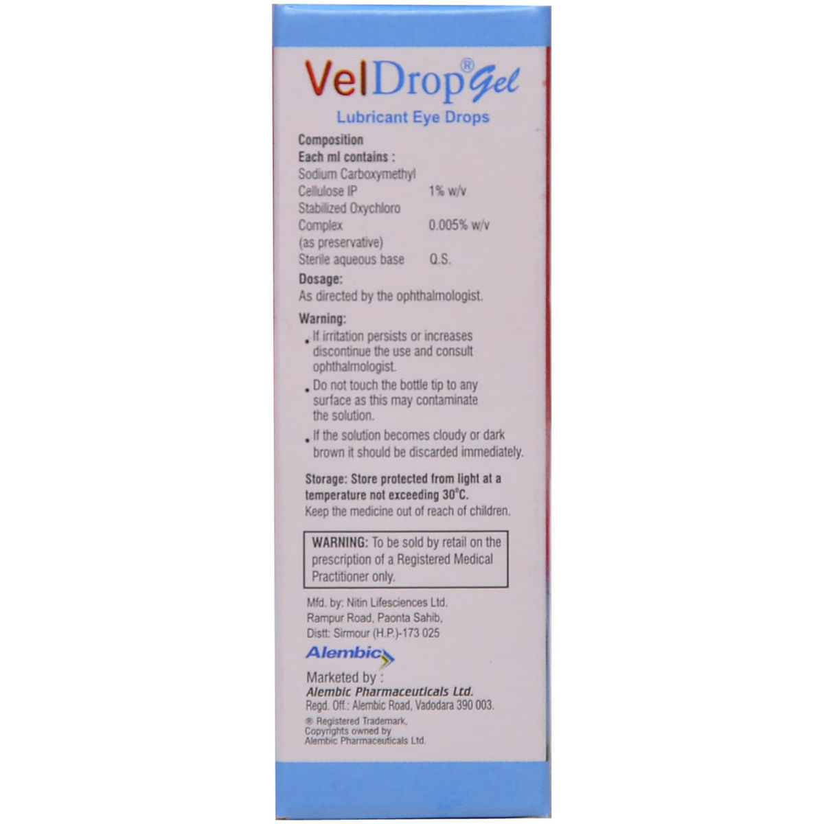 Veldrop Gel Eye Drops 10 ml Price, Uses, Side Effects, Composition