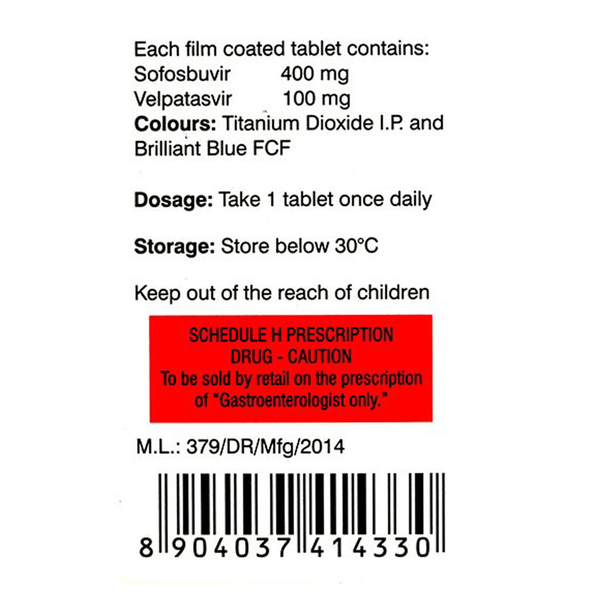 Velpanat Tablet 28's, Pack of 1 TABLET Velpanat Tablet 28's, Pack of 1 TABLET