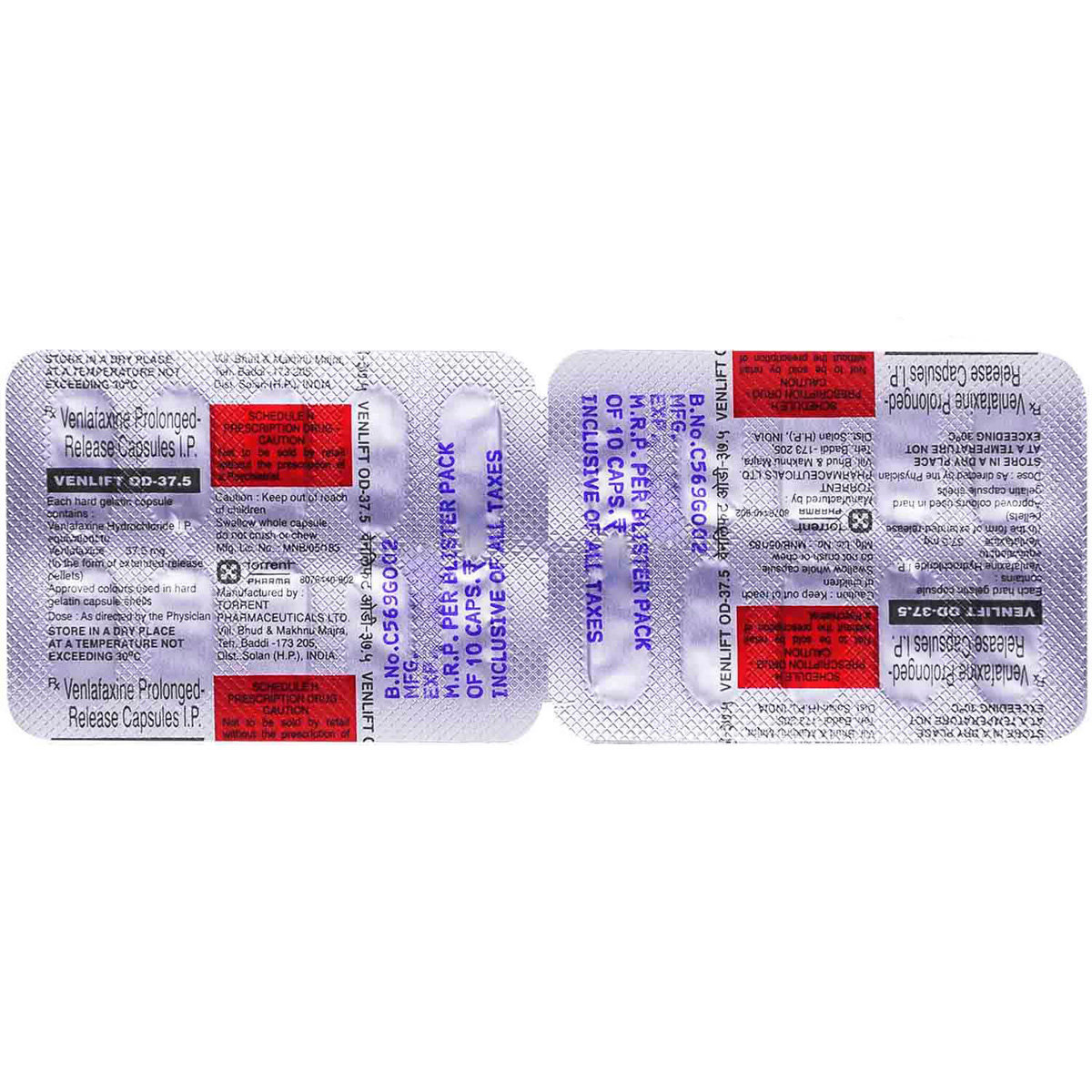 Venlift OD-37.5 Capsule 10's, Pack of 10 CAPSULES Venlift OD-37.5 Capsule 10's, Pack of 10 CAPSULES